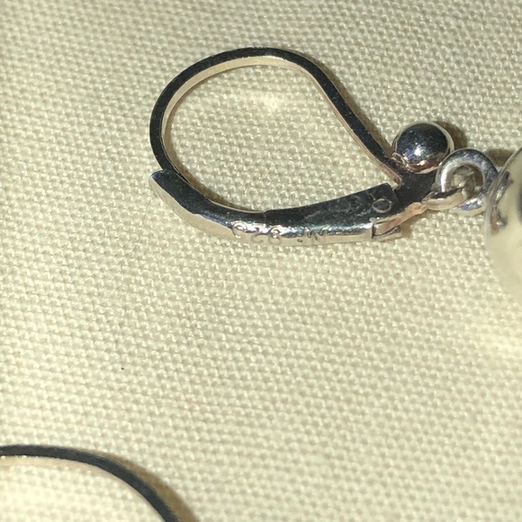 Sterling Silver .925 Vintage Ball Bead Dangle/Drop Earrings - Picture 7 of 8